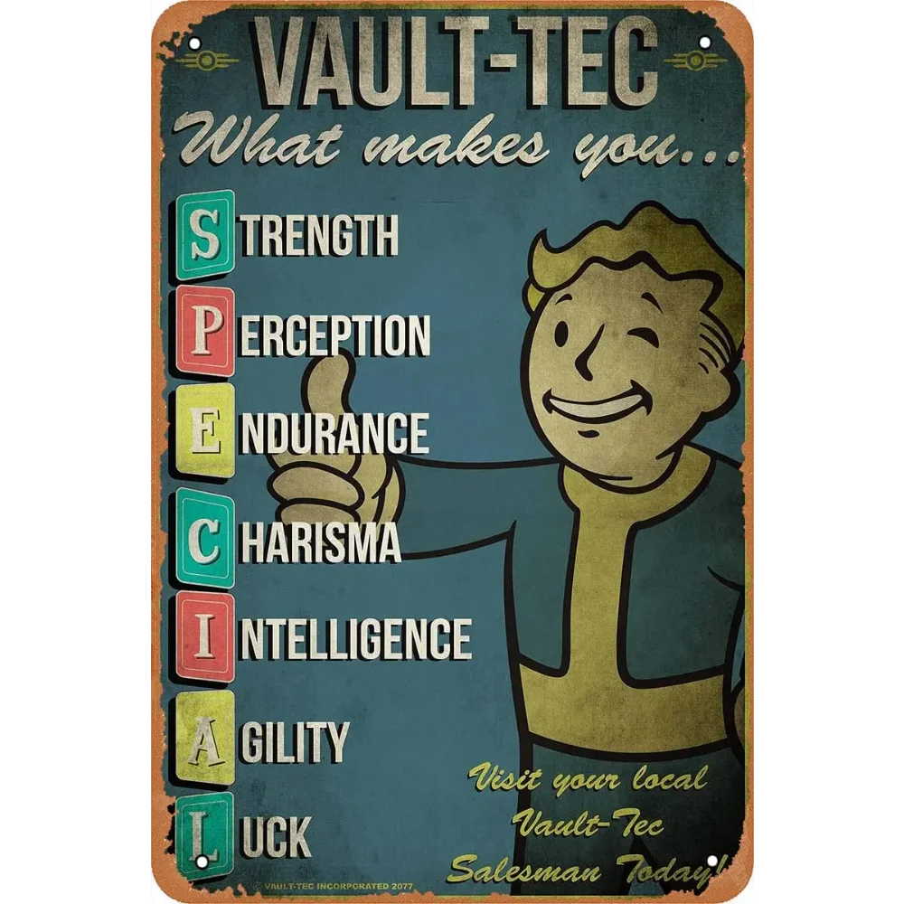 Retro Gaming Vault - Металлический плакат RetroGameDecor V-Vault Tec —